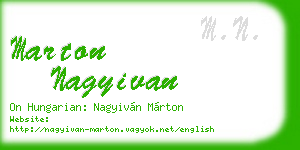 marton nagyivan business card
